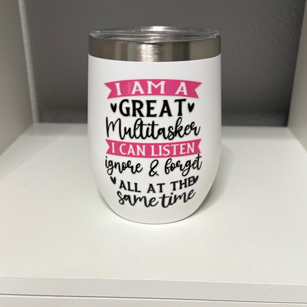White and Pink Multitasker Tumbler